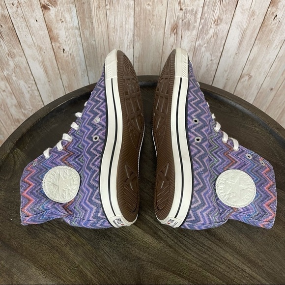 Converse X Missoni CTAS Hi High Top Sneaker Purple Size 7.5 Women - Picture 7 of 9